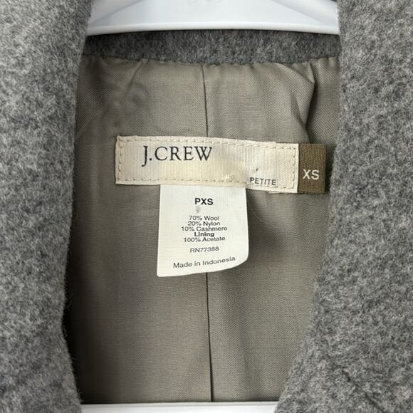 J. Crew Grey Wool Cashmere Blend Coat Size: XS Petite - Picture 4 of 5